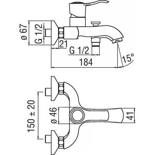 Смеситель Nobili Sofi SI98110/1BR для ванны с душем